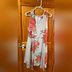 betsy johnson floral mid length dress